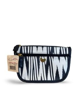 Buxton Navy & White Graphic Cosmetic Case NWT